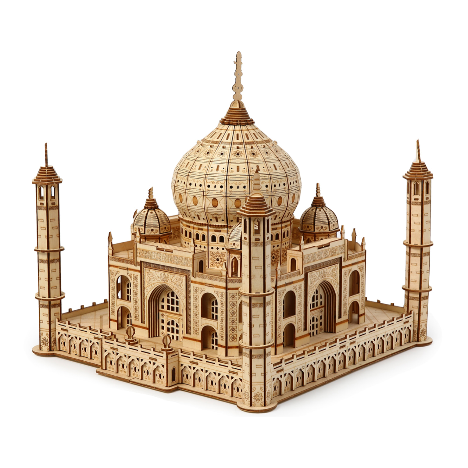 Maqueta de Madera 3D, diseño Taj Mahal. 388 piezas.