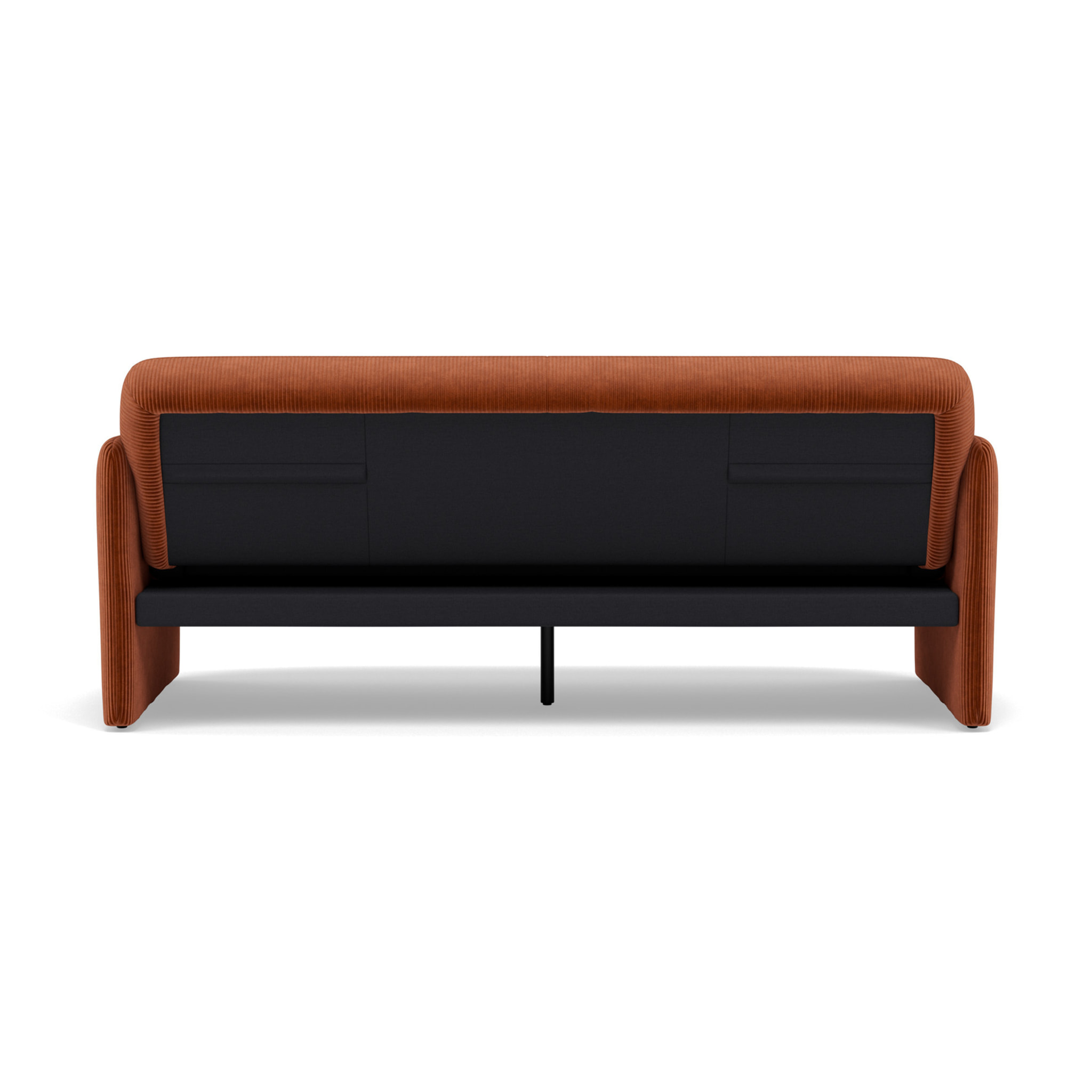 Mathis - Canapé convertible clic-clac 3 places en velours côtelé - Terracotta