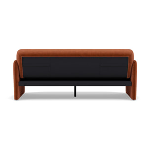 Mathis - Canapé convertible clic-clac 3 places en velours côtelé - Terracotta