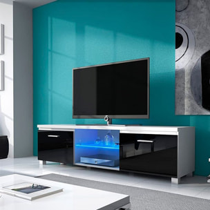 Mueble TV LED Blanco - Negro