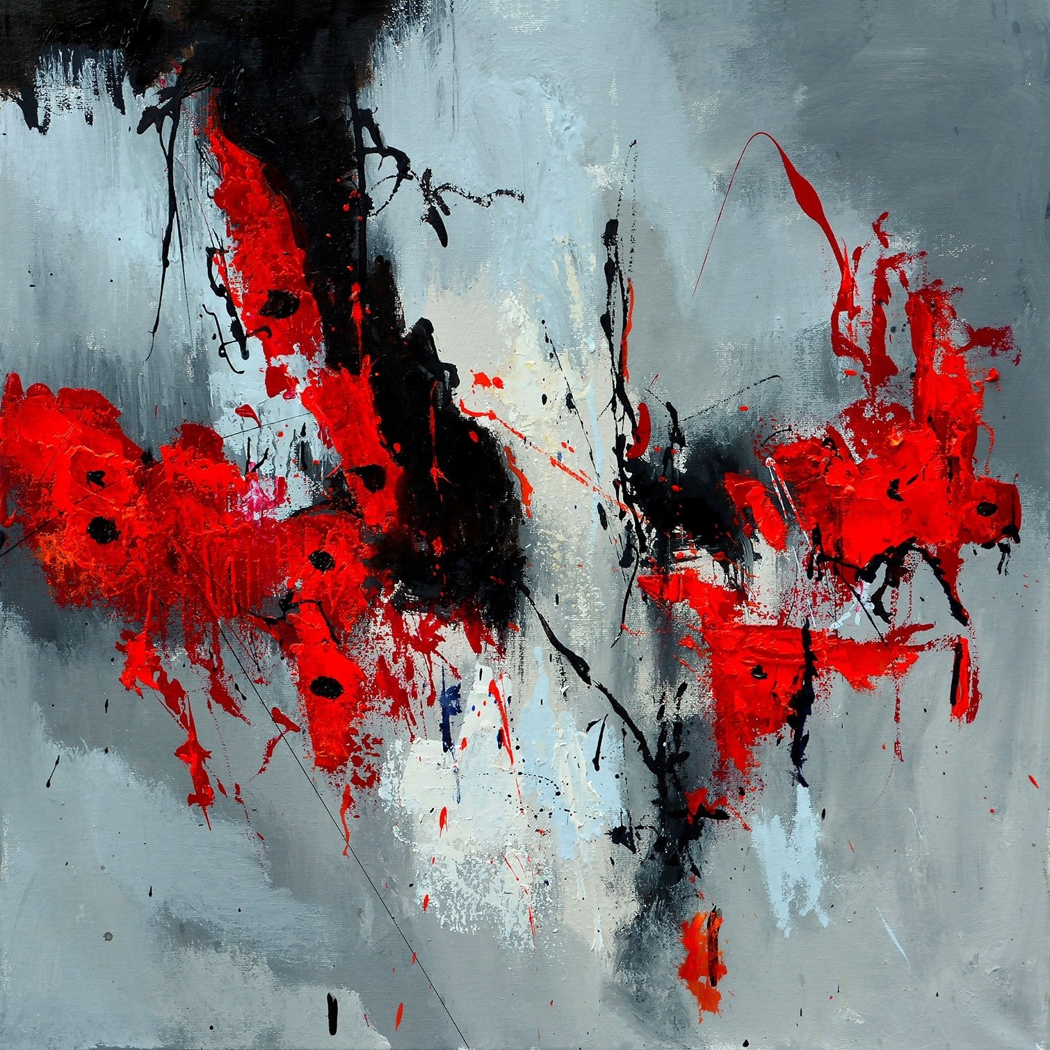 Tableau abstrait moderne coquelicots Tableau plexiglas