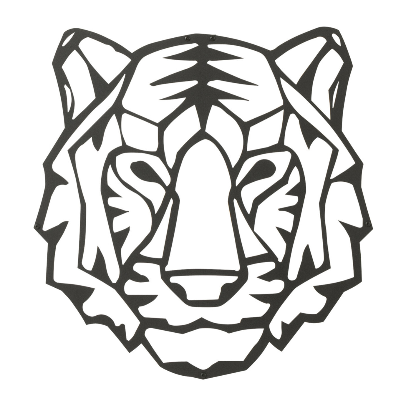 J-Line décoration murale Tigre - métal - noir