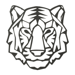 J-Line décoration murale Tigre - métal - noir