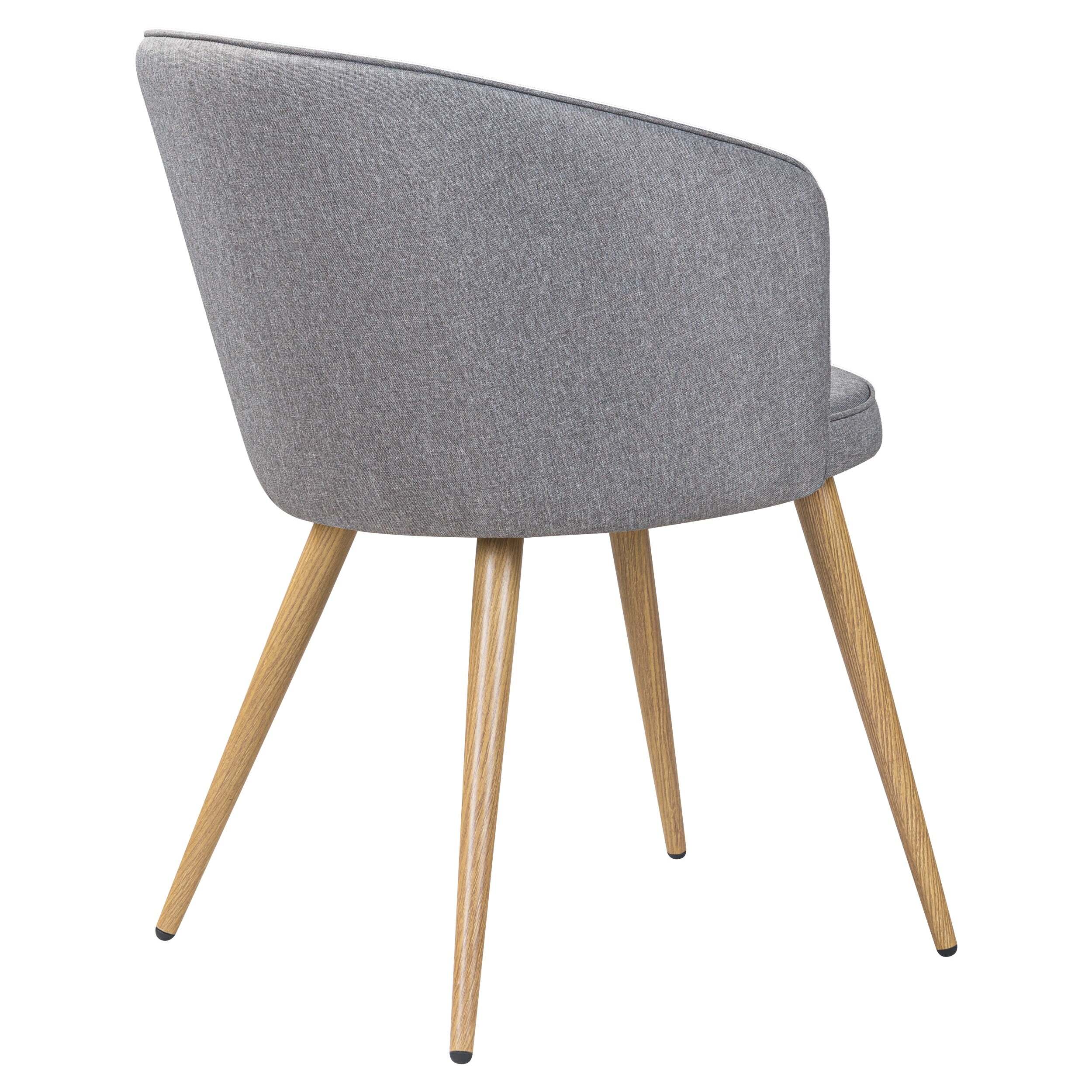 Lot de 2 chaises en tissu gris clair et pieds en métal - Chiara