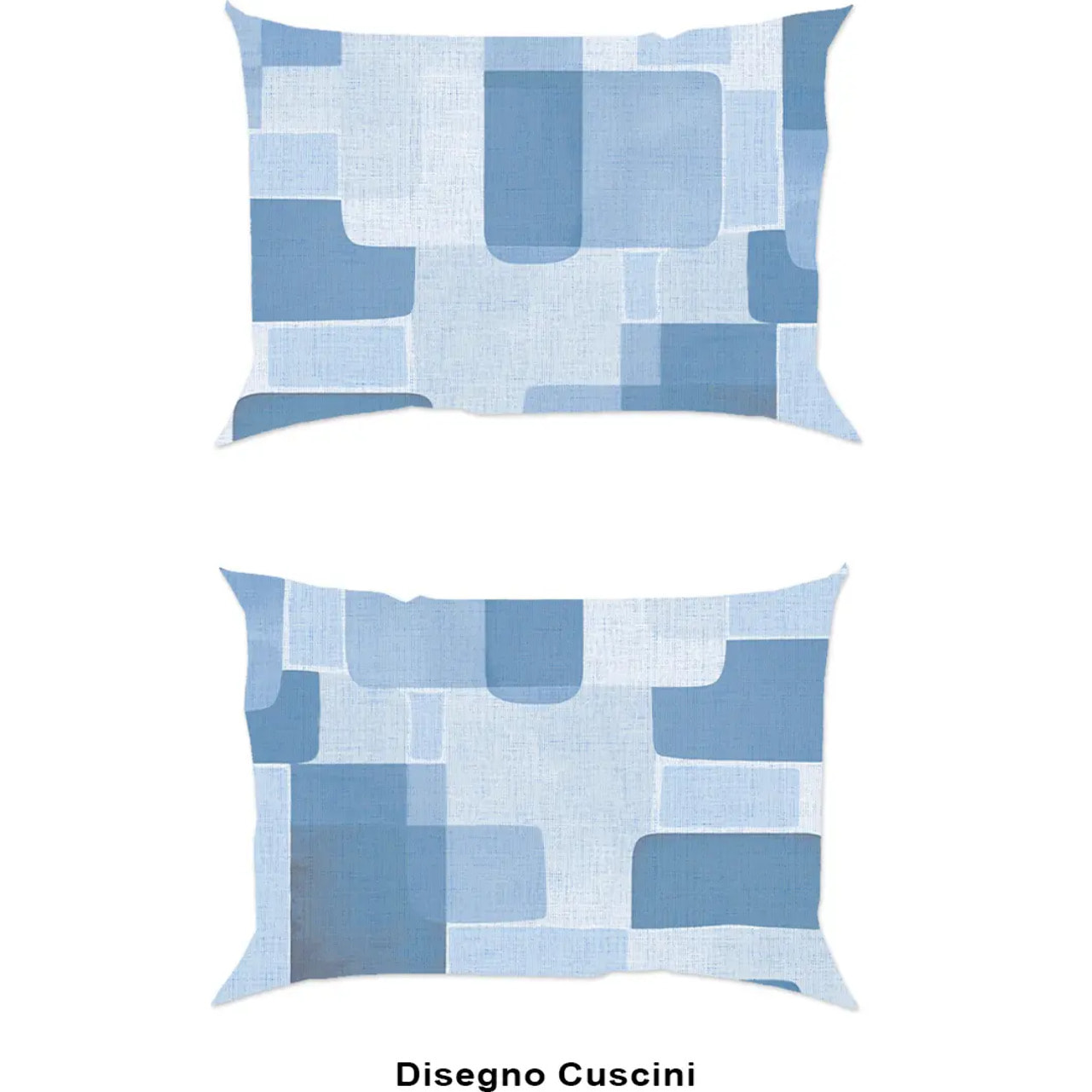 Completo Lenzuola BRICK AZZURRO 100% Cotone e Made in Italy a quadri geometrico