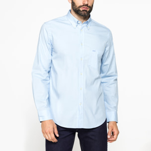 CAMICIA FANTASIA TINTO FILO CON COLLO BUTTON-DOWN