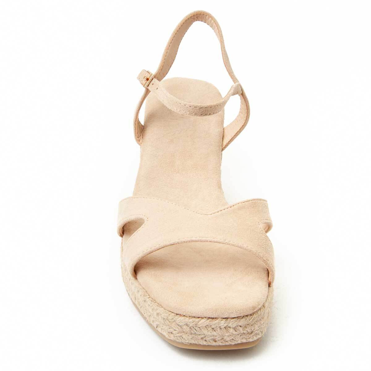 Sandalia de cuña - Beige - Altura: 7 cm