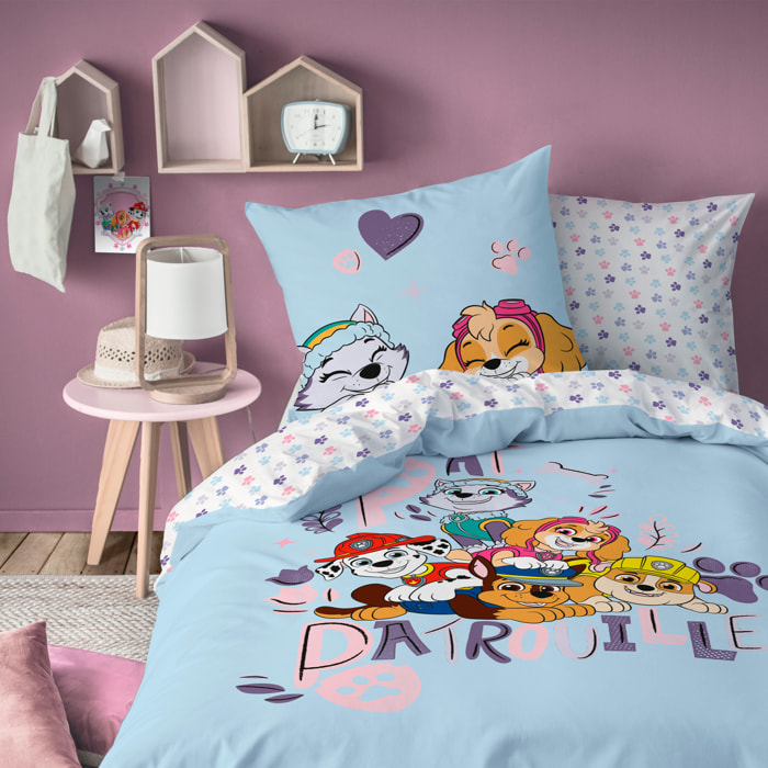 Parure de lit imprimée 100% coton, PAT PATROUILLE WAF