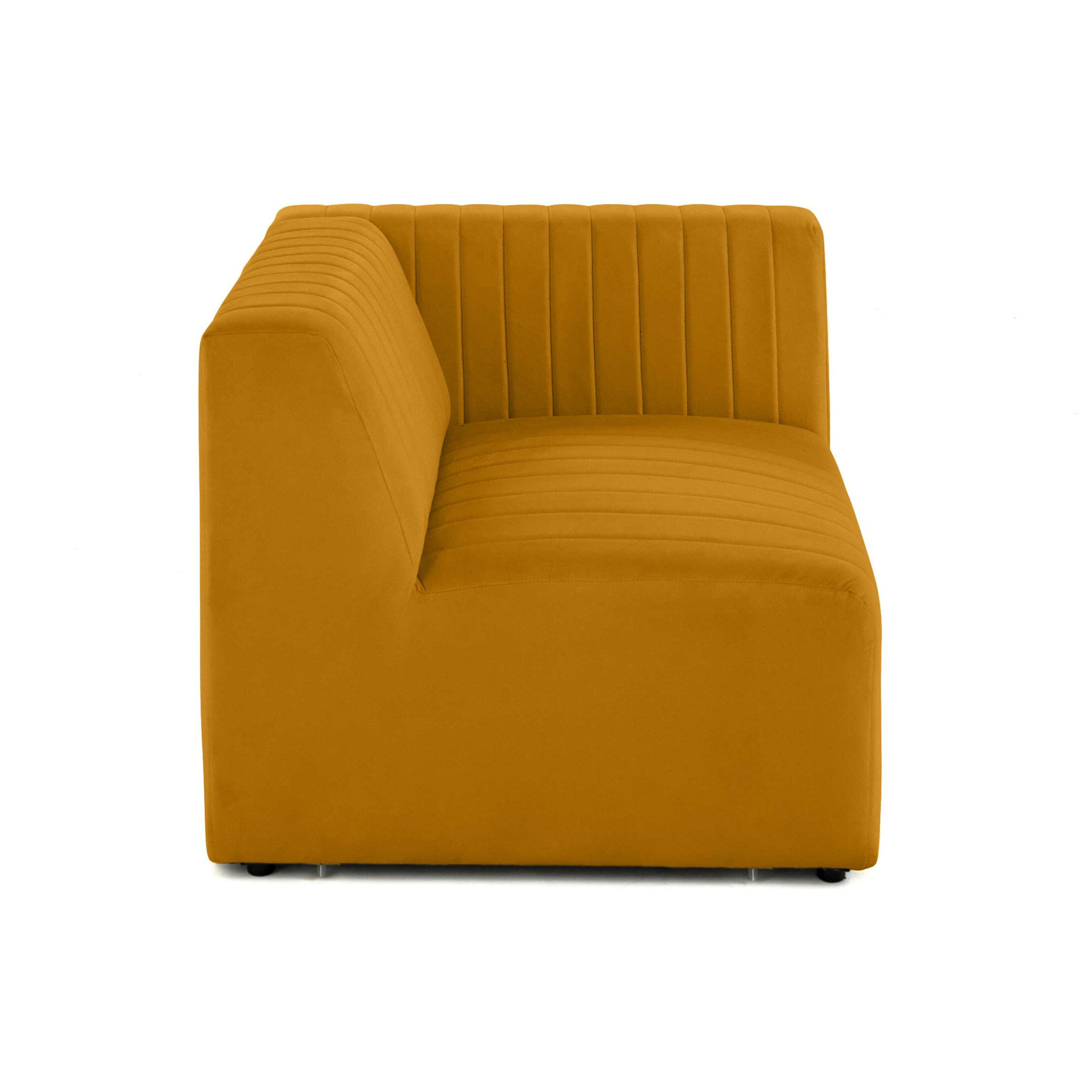 Nova - module d'assise droit - en velours - Jaune