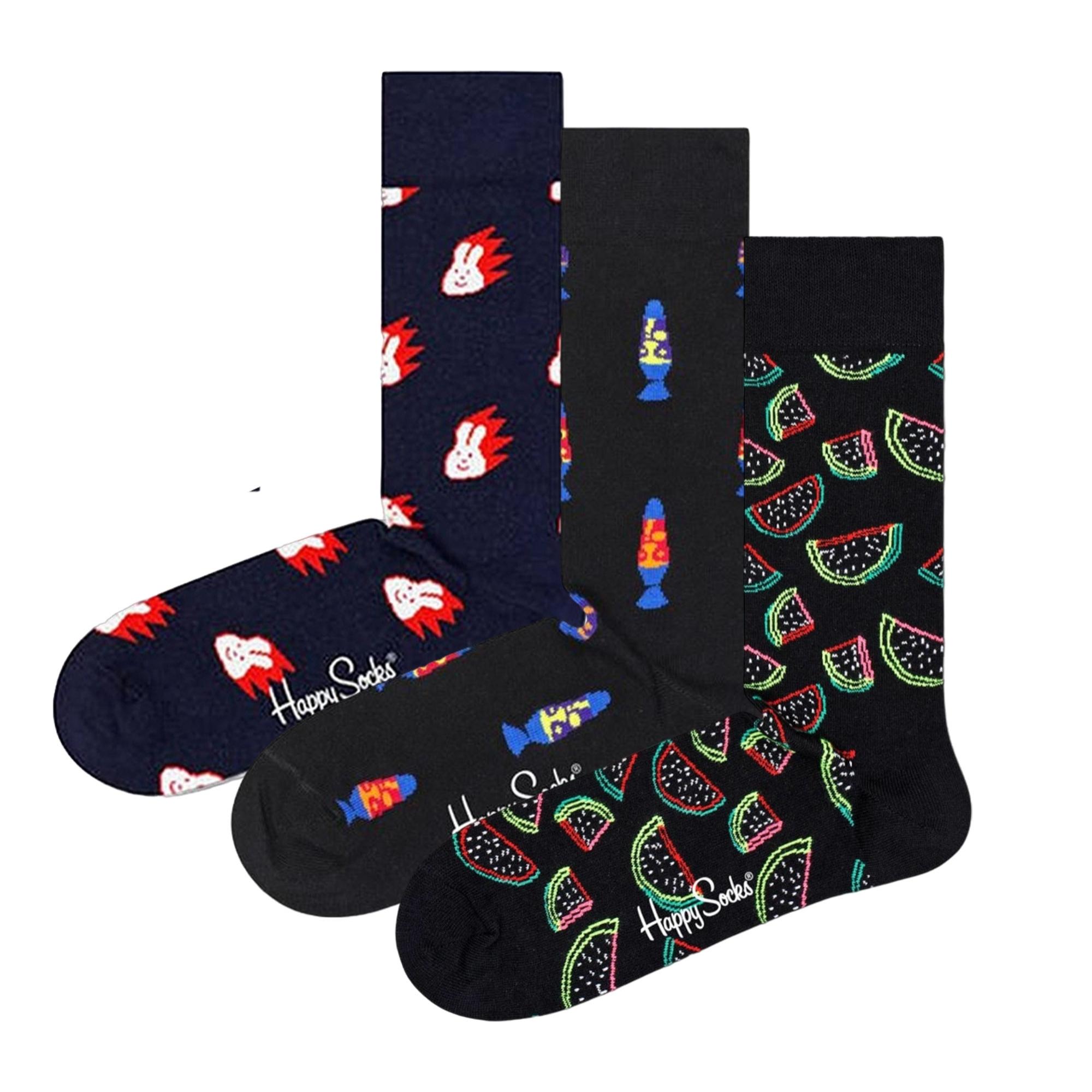 Calcetines 3 pack black light, bunny y watermelon talla