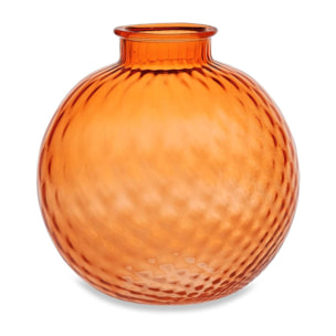 Vaso artigianale SFERA BEVANDA in vetro di Murano arancio 20 cm