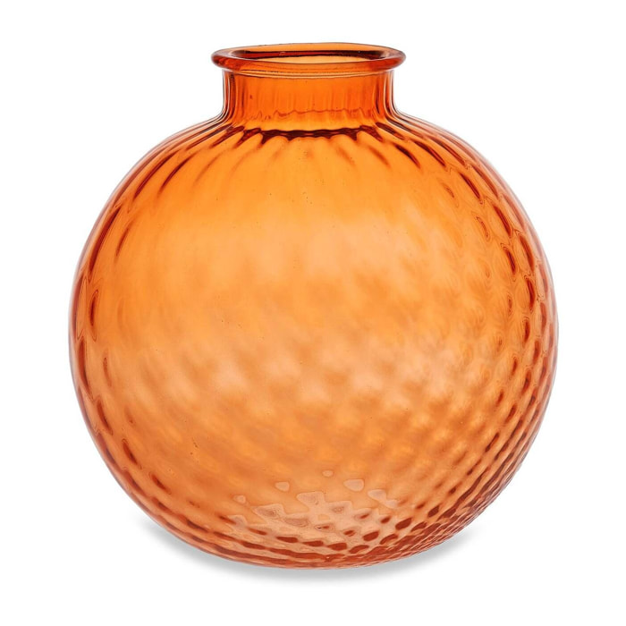 Vaso artigianale SFERA BEVANDA in vetro di Murano arancio 20 cm