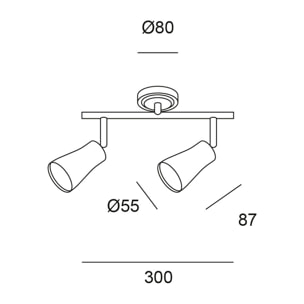Forlight Proyector Ip20 Safran Double Gu10 8W Marrón 1099Lm