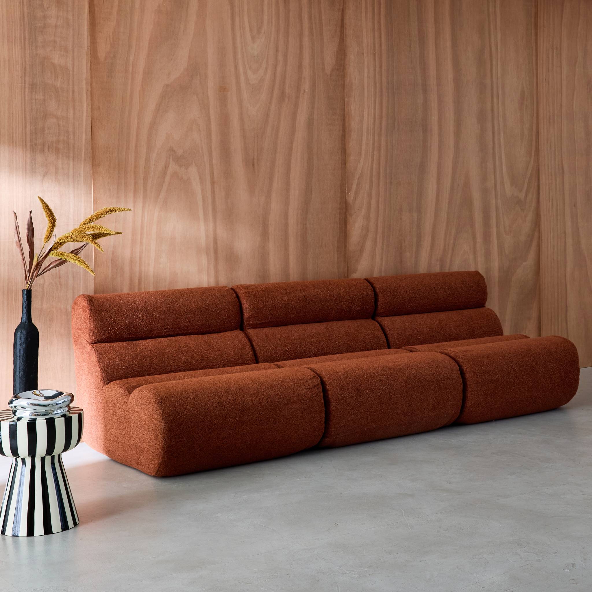 Chauffeuse bouclette texturée 1 place (lot de 3) NOVA