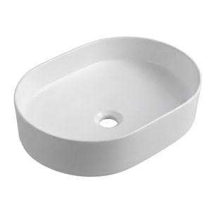 Vasque à poser ovale 50 x 36,5 x 12 cm sans trop-plein blanc mat PixL (CEPX5037WM)