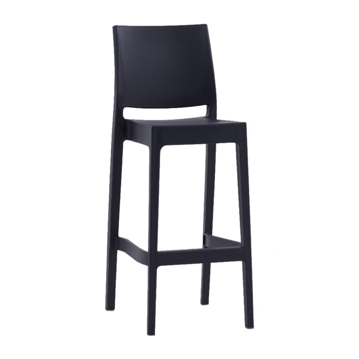 Set  4 sgabelli in polipropilene colore antracite