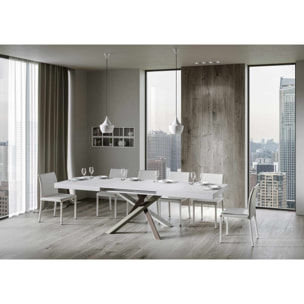 Mesa extensible 90x160/264 cm Volantis Fresno Blanco estructura multicolor 4/C