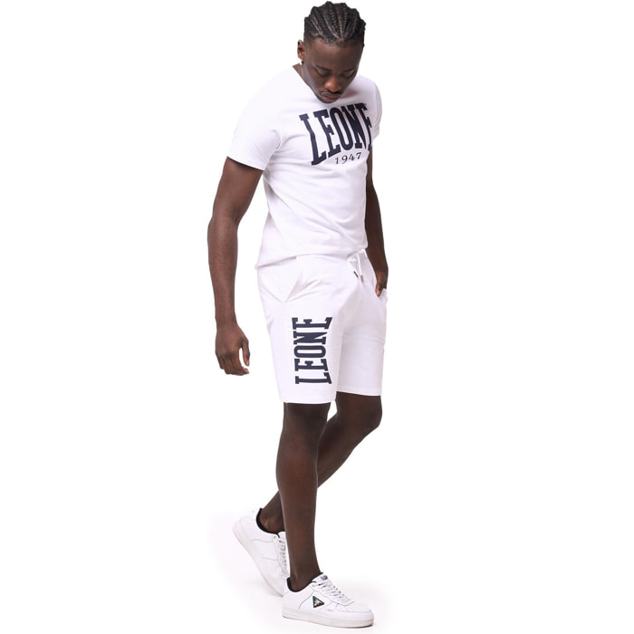 Pantalón corto de hombre con gran logo Leone Basic
