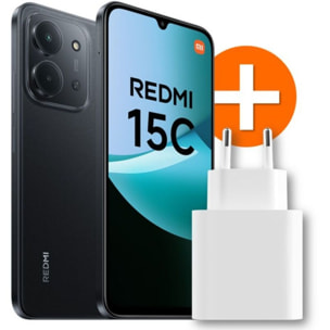 Smartphone XIAOMI Pack Redmi15C 256GoNoir 4G+coque+Chargeu