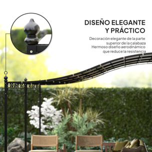 Pérgola de Pared de Jardín 3x6 m, Cenador de Jardín con Techo Inclinado, Orificios de Drenaje y Estructura Metálica, Resistente a la Intemperie, para Patio, Terraza, Balcón, Blanco Crema