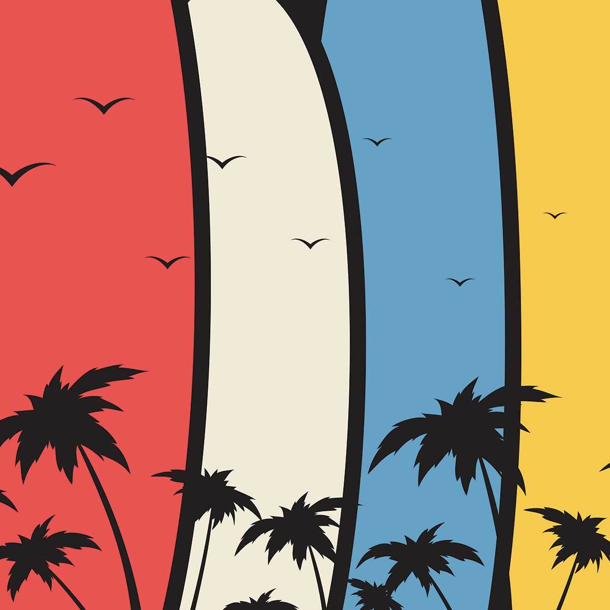 Affiche retro passion surf Affiche seule