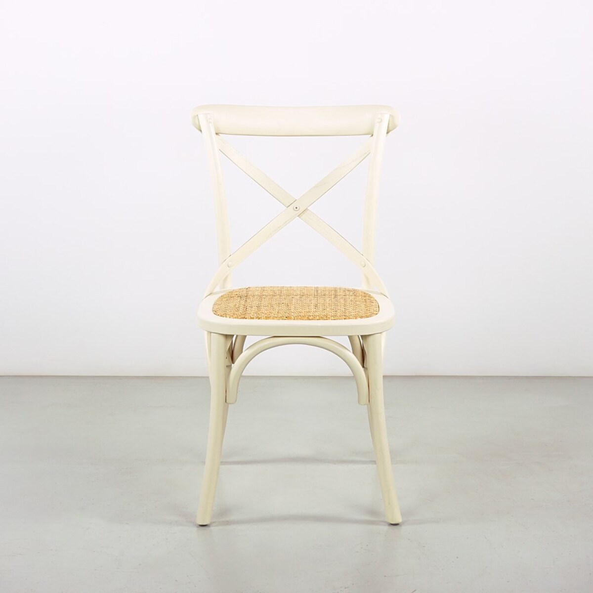 Sedie sala da pranzo in legno e rattan stile shabby avorio - Cross