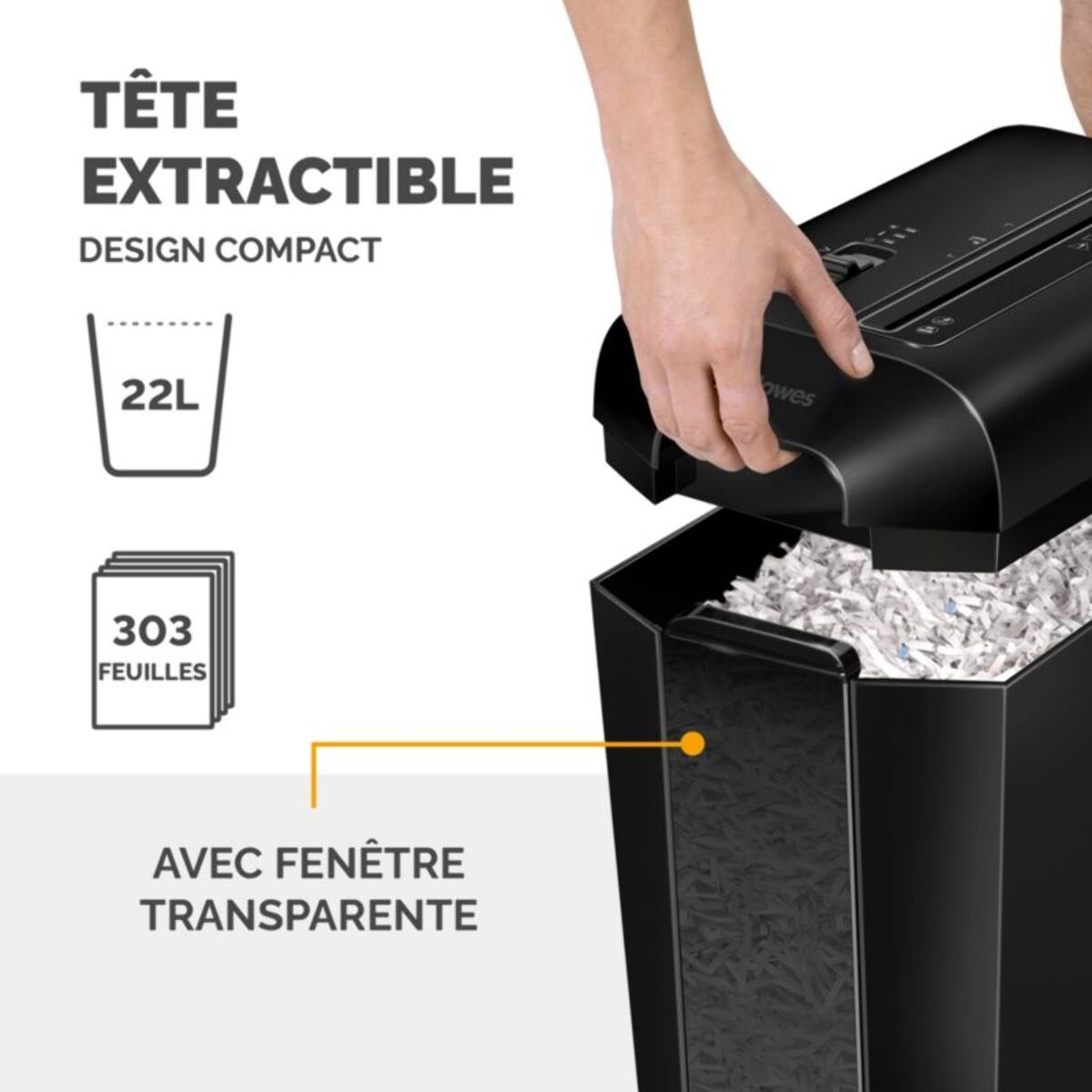 Destructeur FELLOWES MICROSHRED LX65 NOIR