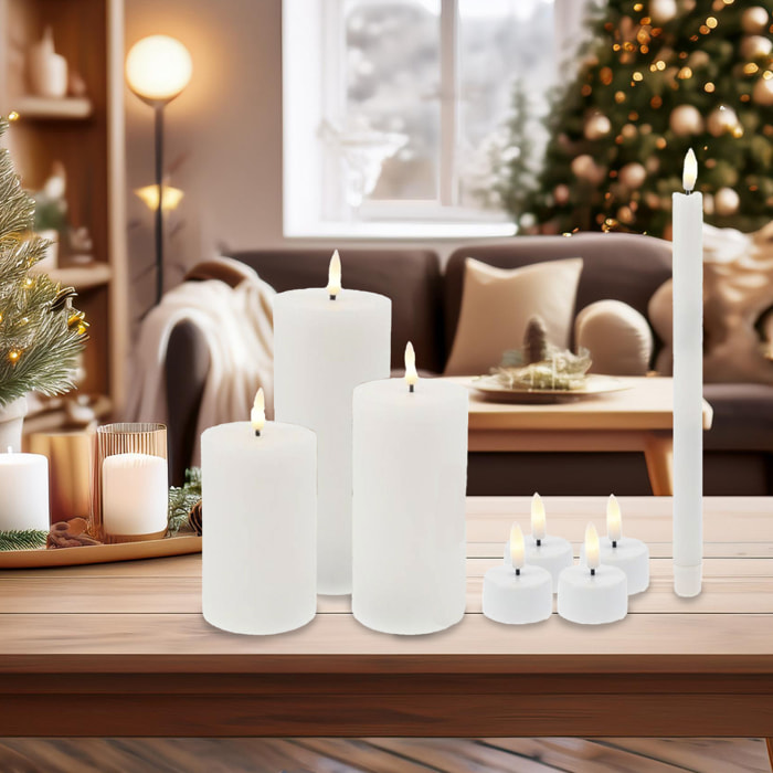 juego de 9 velas led de tamaños diferentes con control remoto