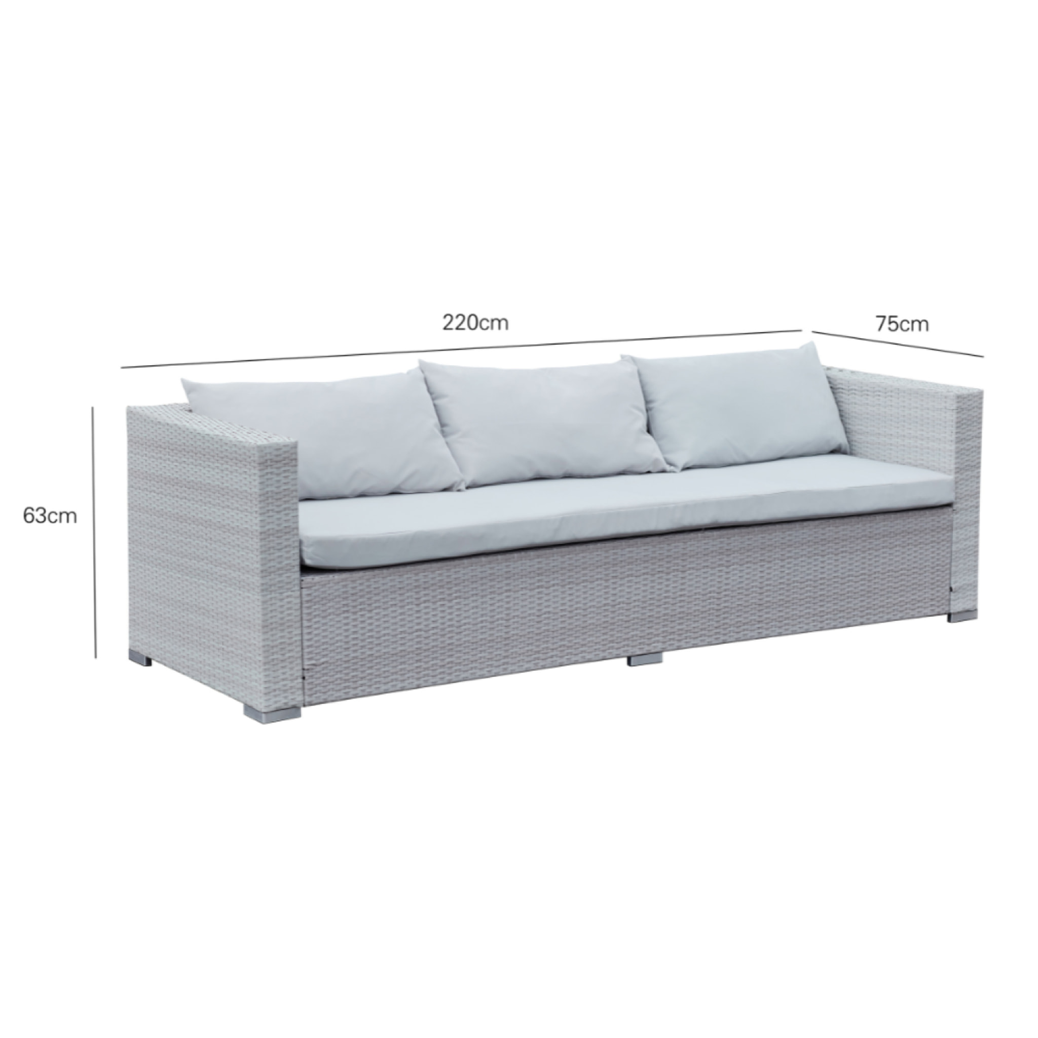 Salon de jardin encastrable 10 places noir en résine tressée INDO