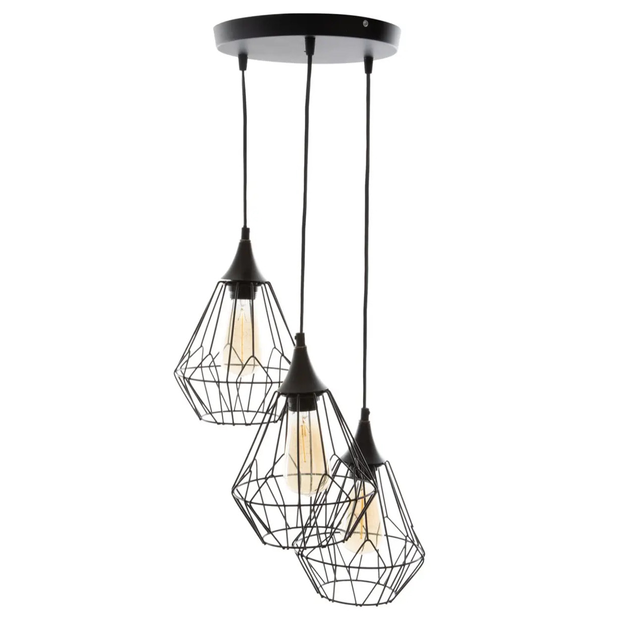 Suspension filaire "Kaore" métal noir D25cm