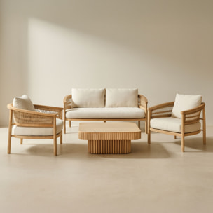 Salon de jardin en bois d'acacia 4 places MAUI