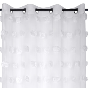 Voilage pompons brodés - Blanc