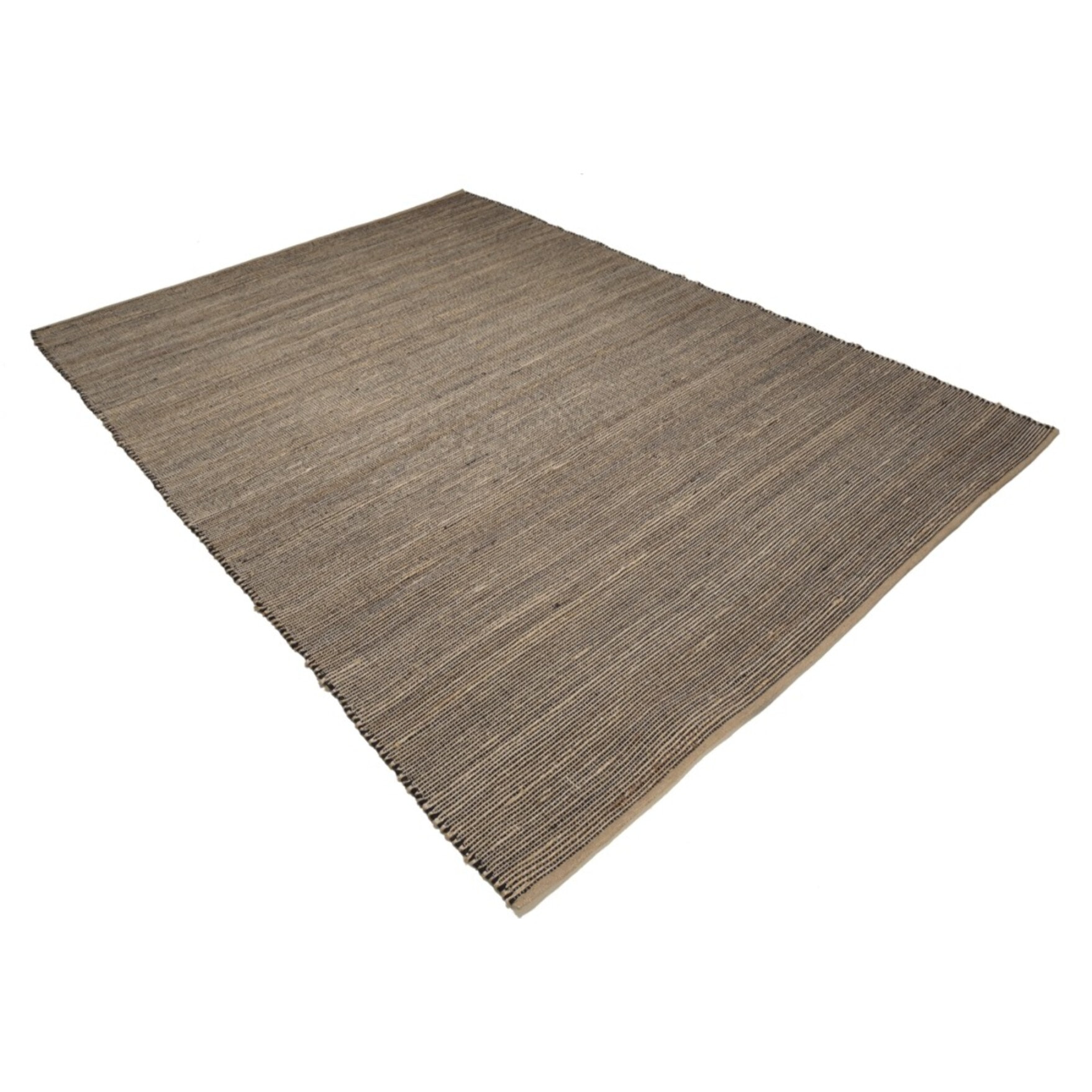 QUENTIN - Tapis rect. 200x290cm en jute et coton couleur sable et noir