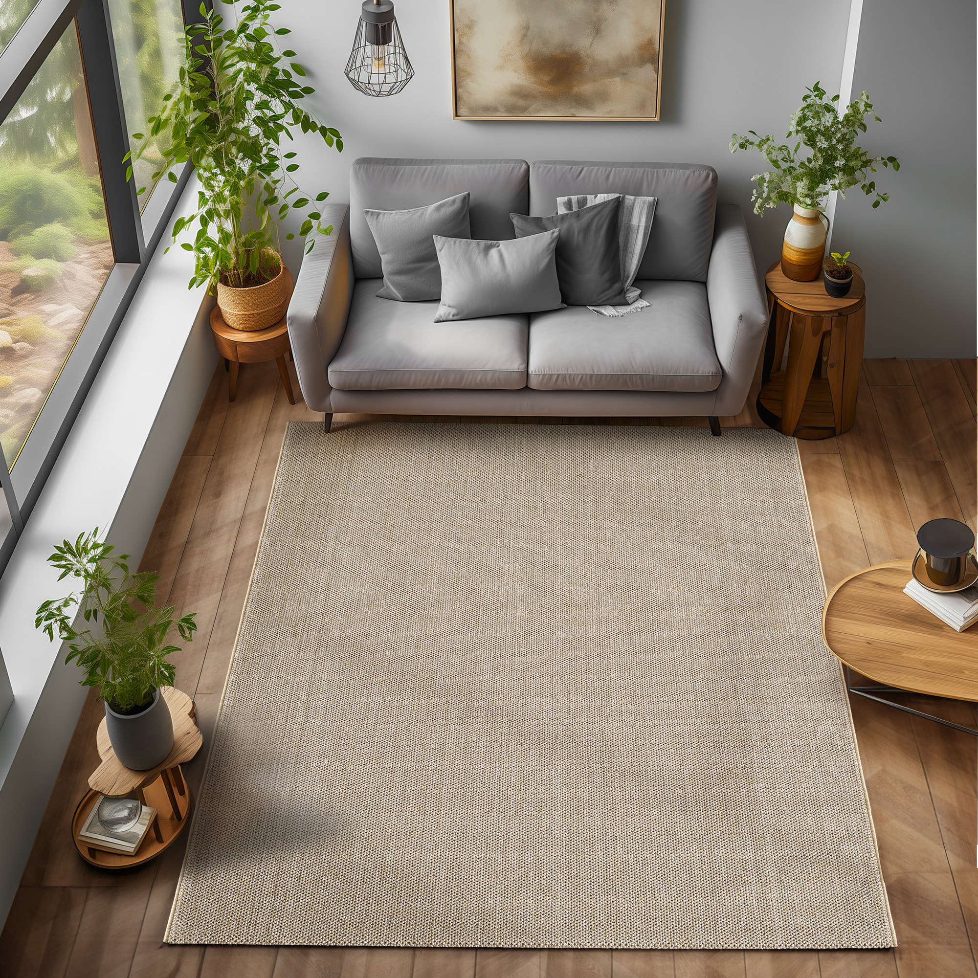 MORELIA - Tapis moderne aspect laine bouclée Beige