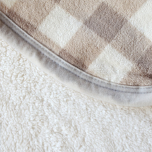 Jeté de canapé et lit motif vichy en polaire - Lin