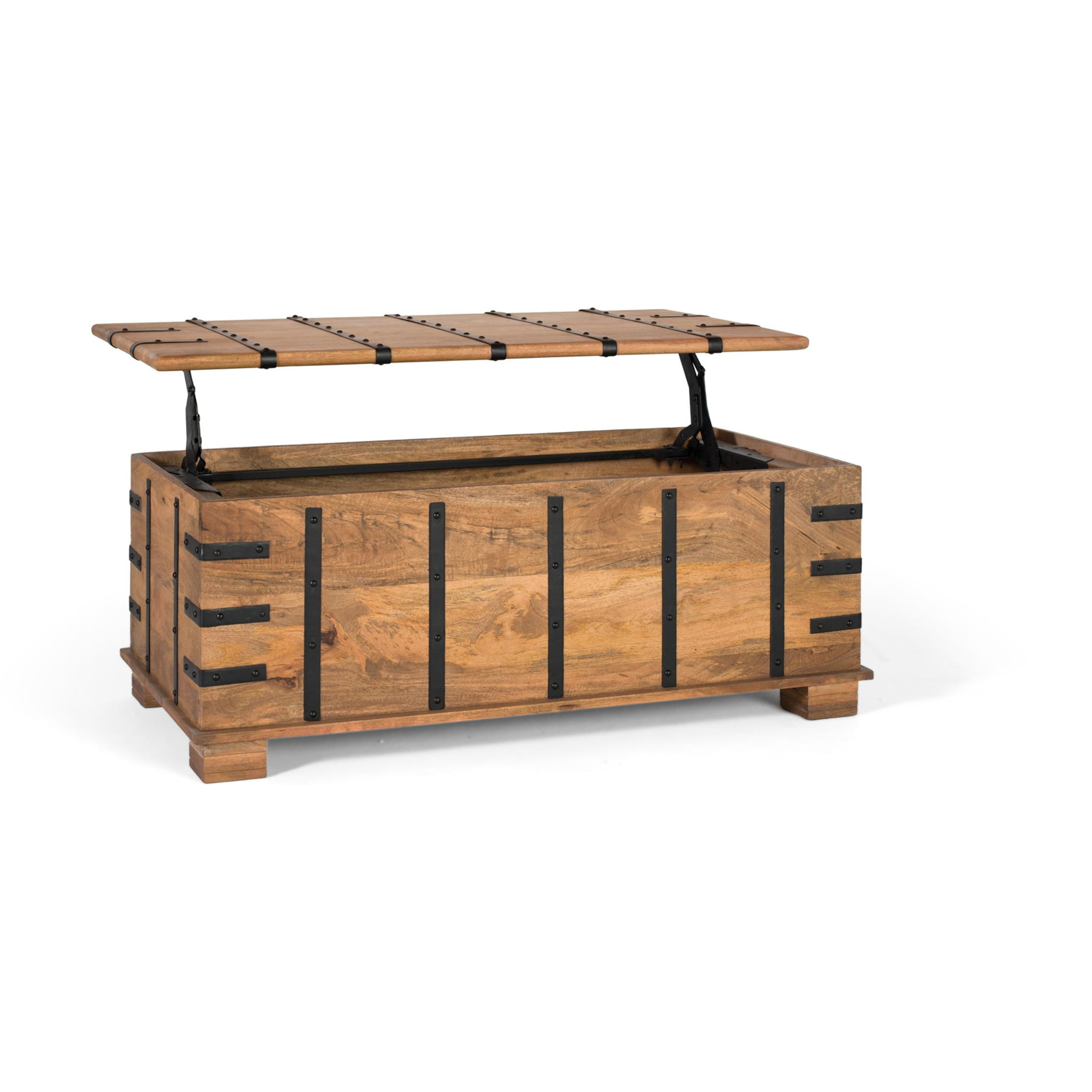 Mesas de Centro de Madera de Mango 120 Cm Estilo Rústico Moderno