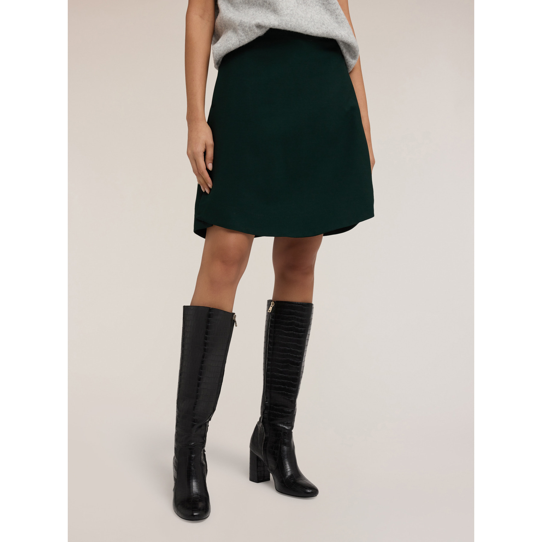 Motivi - Gonna linea ad A con orlo asimmetrico - Verde