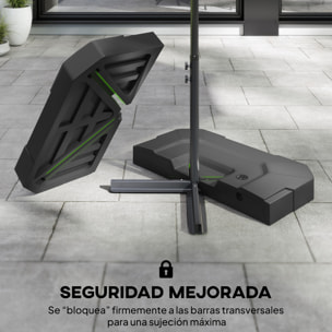 Base para Sombrilla de 2 Piezas, Soporte para Parasol de HDPE Rellenable con Agua 80 kg o Mezcla de Agua y Arena 105 kg, para Jardín, Patio, Terraza, Negro