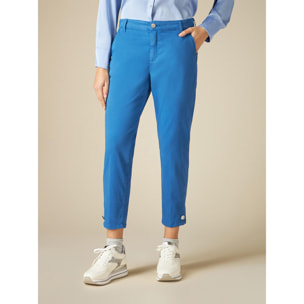 Oltre - Pantaloni chino con dettaglio gioiello - Blu