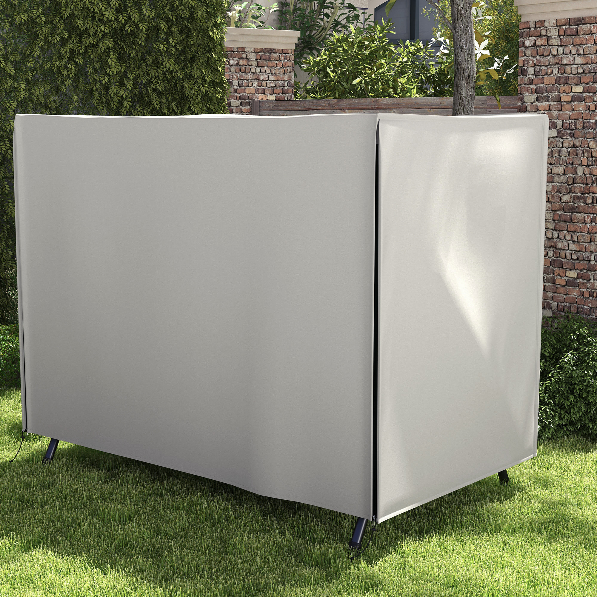 Funda Balancín Jardín Funda Columpio Jardín Exterior Cubierta de Columpio de Tela Oxford 600D con 2 Cremalleras Impermeable 205x124x164 cm Gris Claro