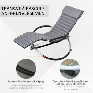 Chaise longue à bascule pliable rocking chair design contemporain