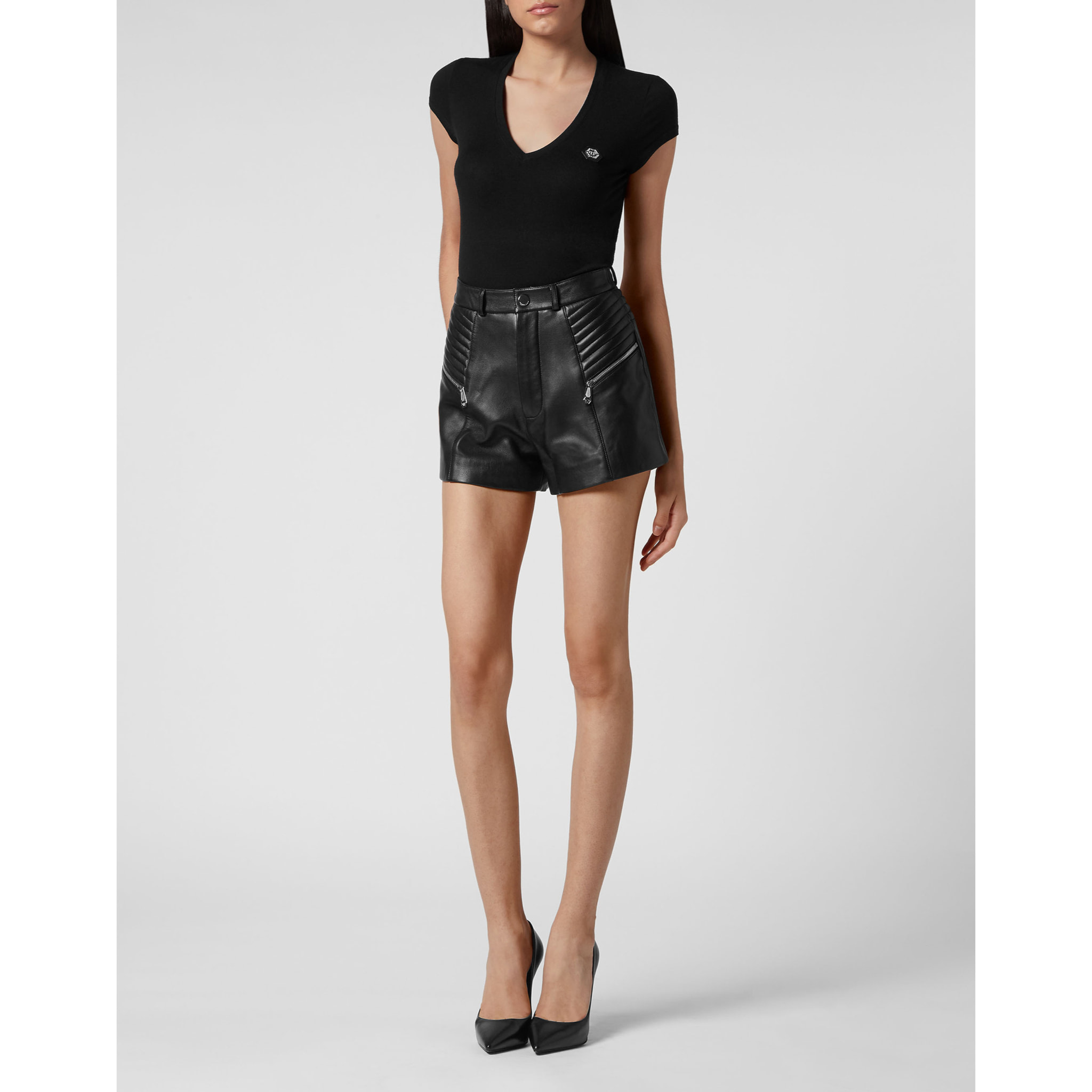 PHILIPP PLEIN Pantalones cortos de cuero