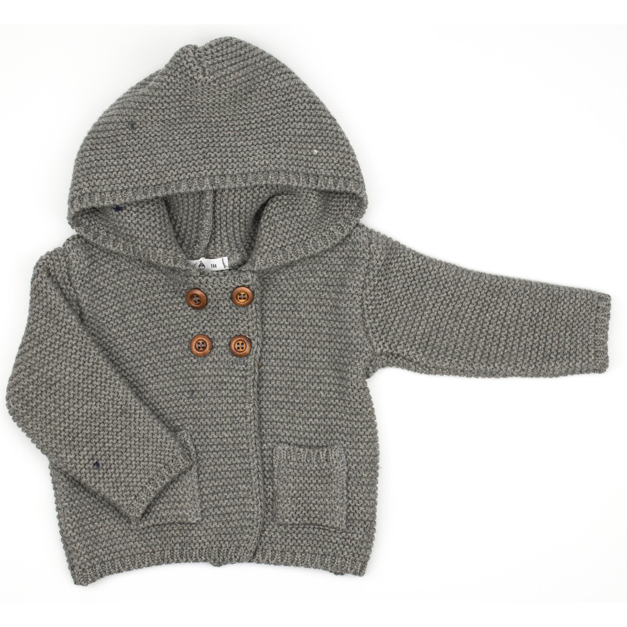 Cardigan con cappuccio grigio