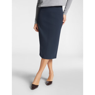 Elena Mirò - Falda recta de punto milano - Azul