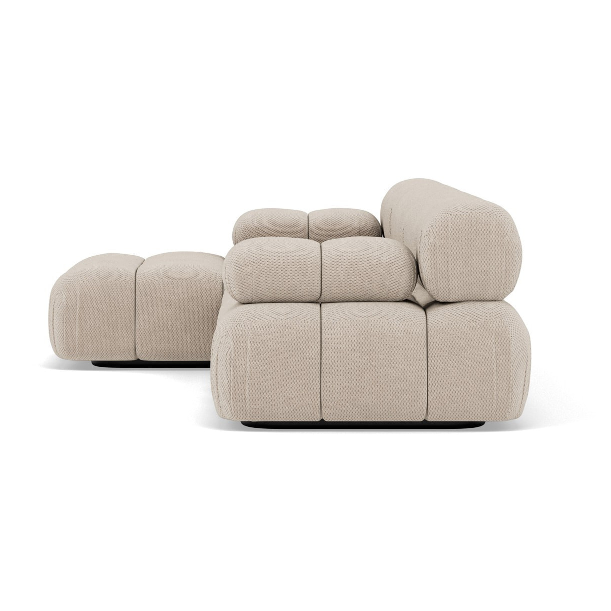 Ruby - canapé modulable d'angle gauche 4 places en velours texturé - Beige