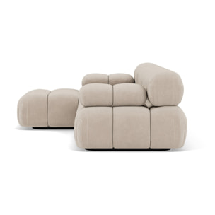 Ruby - canapé modulable d'angle gauche 4 places en velours texturé - Beige