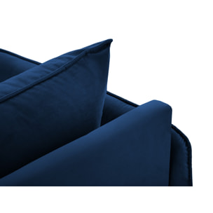 Méridienne gauche "Vienna" en velours bleu roi