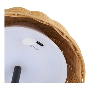 Lampada da tavolo LED RGB ricaricabile Wigan in metallo e PE natural/nero