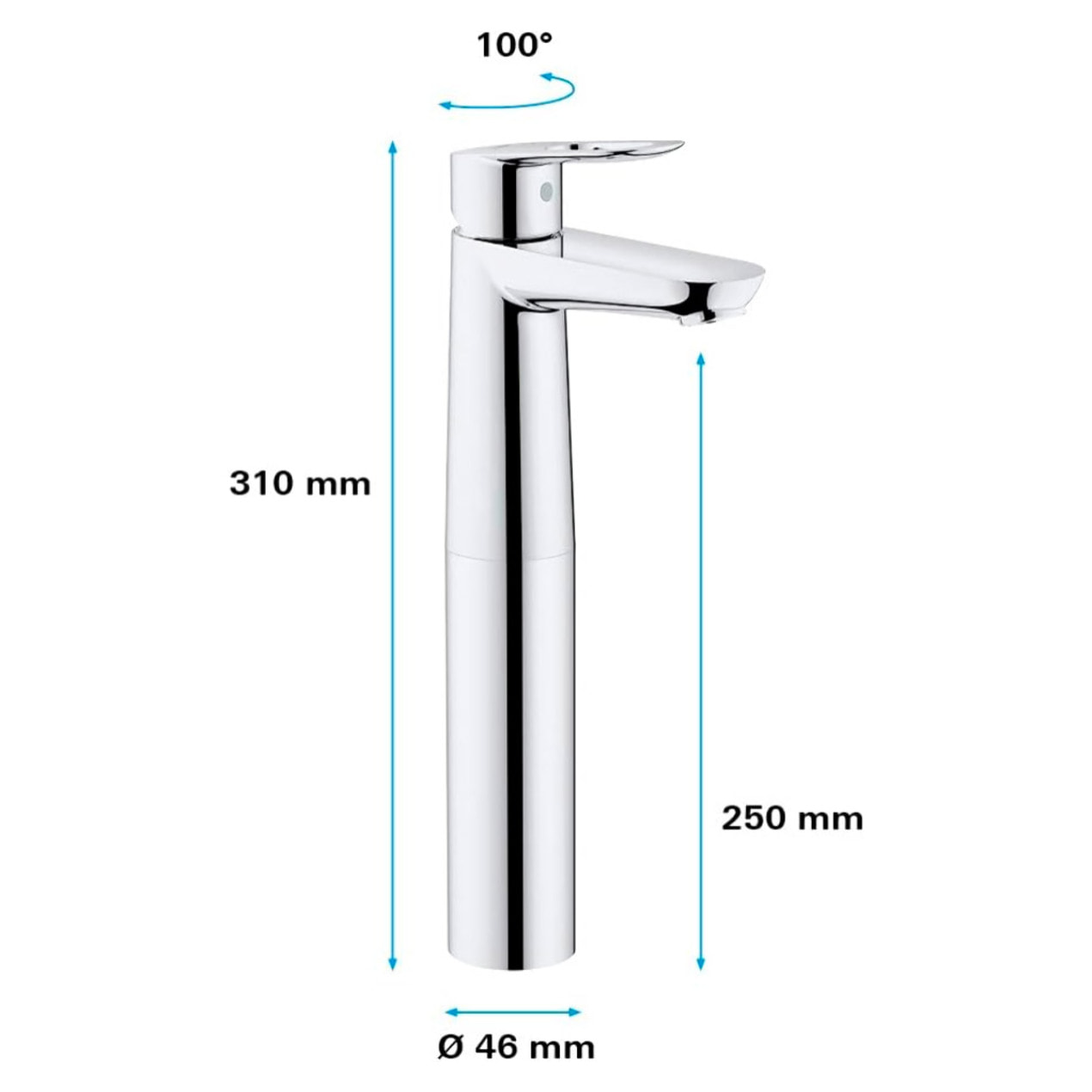 GROHE Mitigeur lavabo Start Loop Taille XL bonde clic clac incluse 23781000