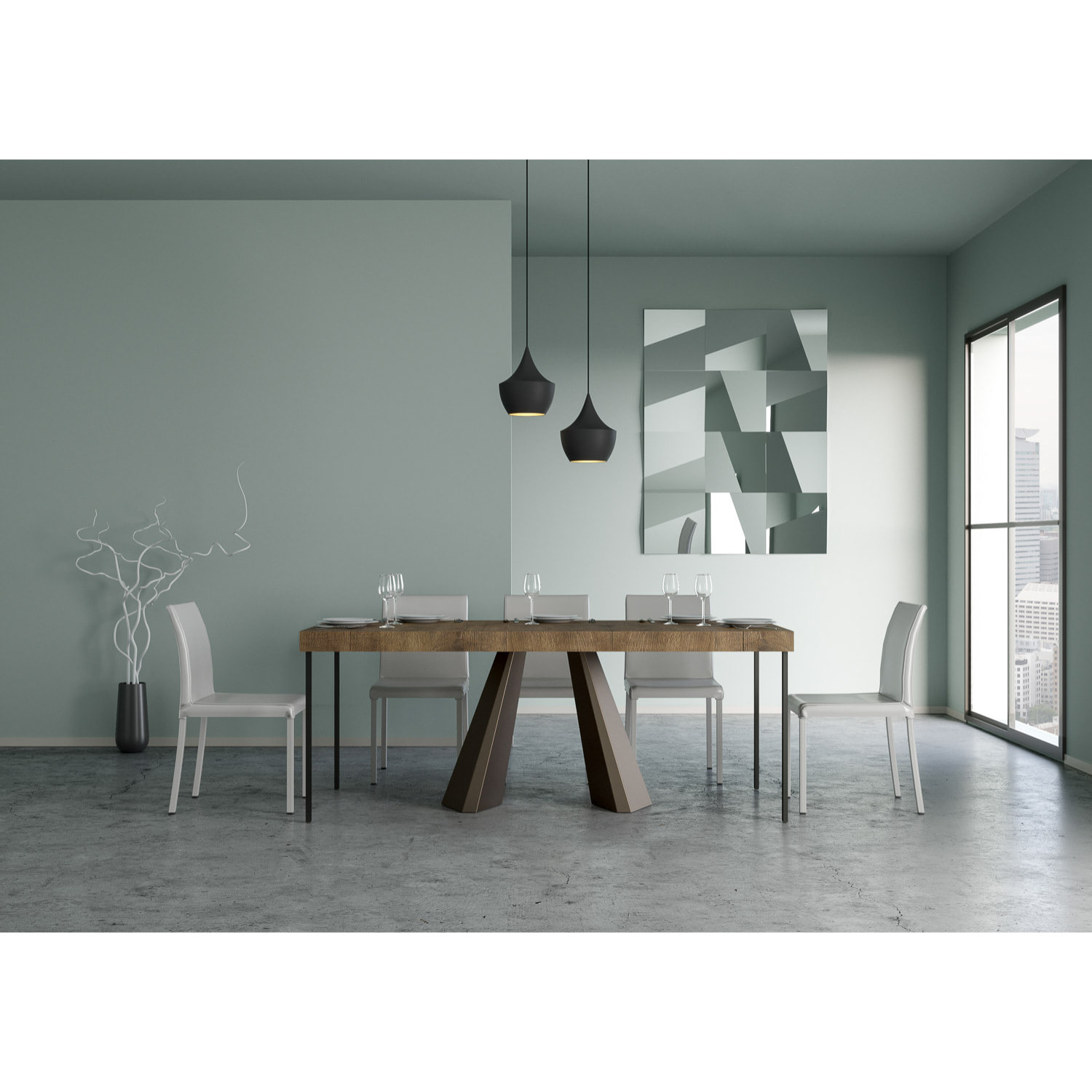 Consolle allungabile 90x40/196 cm Diamante Small Premium Noce telaio Orso